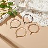 4Pcs 4 Color Glass & Synthetic Hematite Round Beaded Stretch Bracelets Set BJEW-JB08944-2