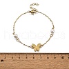304 Stainless Steel Butterfly Link Bracelets BJEW-C098-01B-G-5