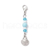 Ocean Theme Alloy Charm & Glass Beads Pendant Decorations HJEW-JM03156-06-2