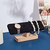 Bamboo Velvet T-Bar Bracelet Display Stands BDIS-WH0002-08-3