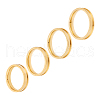 4Pcs 4 Styles Stainless Steel Grooved Finger Ring Settings STAS-LP0001-43G-01-1