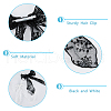 SUPERFINDINGS 6Pcs 2 Colors Lace Bowknot Polyester Alligator Hair Clips PHAR-FH0001-05-4