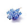 3D Electroplate Glass Seed Beaded Tortoise Pendants PALLOY-MZ00674-02-4