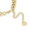 304 Stainless Steel Cuban Link Chain Square Link Bracelets for Women BJEW-C071-06G-3