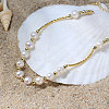 Natural Pearl & 925 Sterling Silver Curved Tube Beaded Bracelet BJEW-Z025-01G-4