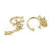 Rack Plating Brass Pave Clear Cubic Zirconia Flower Cuff Earrings for Women EJEW-P280-08G-2