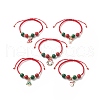 Christmas Themed Alloy Enamel Charm Bracelet BJEW-JB09928-1