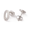 Non-Tarnish 201 Stainless Steel Stud Earring Findings STAS-G266-04P-2