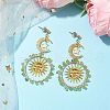 Vintage Natural Peridot Ear Studs EJEW-JE05807-01-2