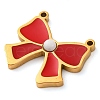 304 Stainless Steel Enamel Pendants STAS-M105-21G-2