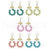 Imitation Jade Glass Beaded Ring Dangle Earrings EJEW-JE05567-1