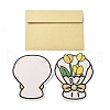 Paper Tulip Bouquet Greeting Card AJEW-F067-01C-1