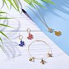  8Pcs 8 Style Bee & Honeycomb Dangle Leverback Earrings for Women HJEW-NB0001-36-3