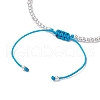 Brass Round Beads Braided Bead Bracelets for Women BJEW-JB11718-6