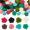 AHADERMAKER 64Pcs 8 Colors Synthetic Coral 3D Flower Rose Beads CORA-GA0001-02-1