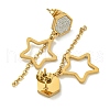 Ion Plating(IP) 304 Stainless Steel Star Dangle Stud Earrings EJEW-G400-42G-02-2