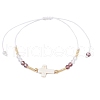 Cylinder Glass Seed Beaded Braided Bead Bracelets BJEW-MA00171-6