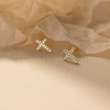 925 Sterling Silver Clear Cubic Zirconia Stud Earrings EJEW-Q030-04G-1