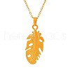 Stainless Steel Leaf Pendant Necklaces for Women DL2370-1-5
