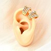 Brass Micro Pave Clear Cubic Zirconia Cuff Earrings EJEW-F370-14G-2