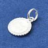 925 Sterling Silver Flat Round with Word Good Luck Charms STER-M119-04S-2