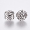 Brass Micro Pave Cubic Zirconia European Beads OPDL-P001-59-2