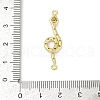 Brass Clear & Green Cubic Zirconia Snake Connector Charms KK-D317-149G-3