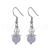 Natural Aquamarine Round Dangle Earrings EJEW-JE06413-01-2
