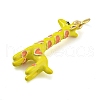 Giraffe Rack Plating Brass Enamel Pendants X-KK-Q804-15G-2