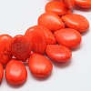 Dyed Synthetical Turquoise Teardrop Bead Strand G-P083-94-3
