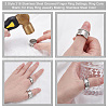 Unicraftale 9Pcs 3 Style 316 Stainless Steel Grooved Finger Ring Settings STAS-UN0034-96-4