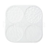 Flat Round with Water Ripple Cup Mat Silicone Molds X-DIY-L065-03-5