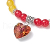 Baking Painted Imitation Jade Glass Round Beaded Charm Bracelets BJEW-JB11737-06-3