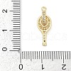 Brass Micro Pave Clear Cubic Zirconia Charms KK-G522-32G-3