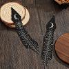Bohemian Handmade Glass Seed Beads Moon Tassel Dangle Earrings YQ4998-5