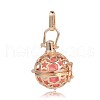 Golden Plated Brass Hollow Round Cage Pendants KK-J226-14G-1