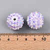 Stripe Pattern Resin AB Rhinestone Round Beads RESI-S313-18x20-16-3