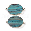 Synthetic Picture Jasper Dyed Connector Charms KK-F868-19G-01-1