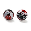 Printed Wood Round Beads WOOD-C012-01A-1