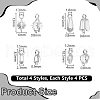 Unicraftale 16Pcs 4 Styles 304 Stainless Steel SIce Pick Pinch Bails STAS-UN0059-73P-3