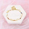 Star & Moon Brass Link Bracelets for Woman BJEW-S157-01G-1