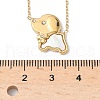 304 Stainless Steel White Enamel & Crystal Rhinestone Dog Pendant Necklaces for Women NJEW-M101-03G-5