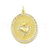 Rack Plating Brass Micro Pave Cubic Zirconia Pendants KK-D359-23G-1