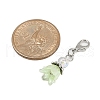 Flower ABS Plastic Pearl Pendant Decorations HJEW-JM03133-3