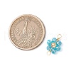 7Pcs 7 Colors Electroplate AB Color Transparent Glass Faceted Rondelle & Brass Round Beaded Flower Connector Charms PALLOY-JF03466-2