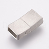Tarnish Resistant 304 Stainless Steel Magnetic Clasps with Glue-in Ends STAS-E144-062P-2