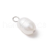10Pcs 2 Colors Natural Cultured Freshwater Pearl Rice Charms PALLOY-JF03921-5