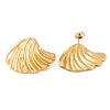 Ion Plating(IP) Shell Shape 304 Stainless Steel Stud Earrings for Women EJEW-L272-021G-2