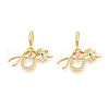 Brass Micro Pave Cubic Zirconia Pendants KK-N271-15G-1