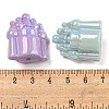 UV Plating Iridescent Acrylic Beads OACR-G039-10-3
